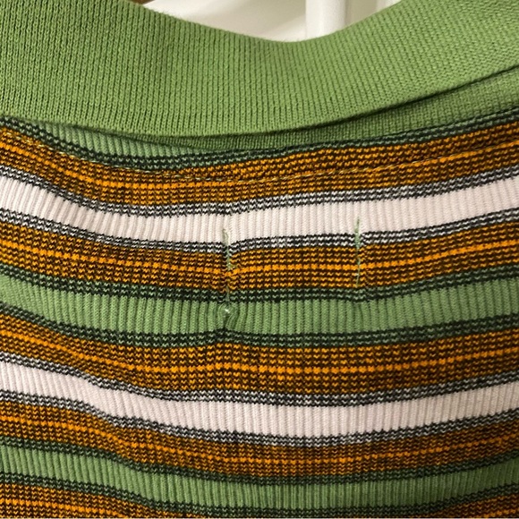 Urban Outfitters BDG Women’s Striped Green and Orange Cropped Polo Top Size M - Picture 6 of 6